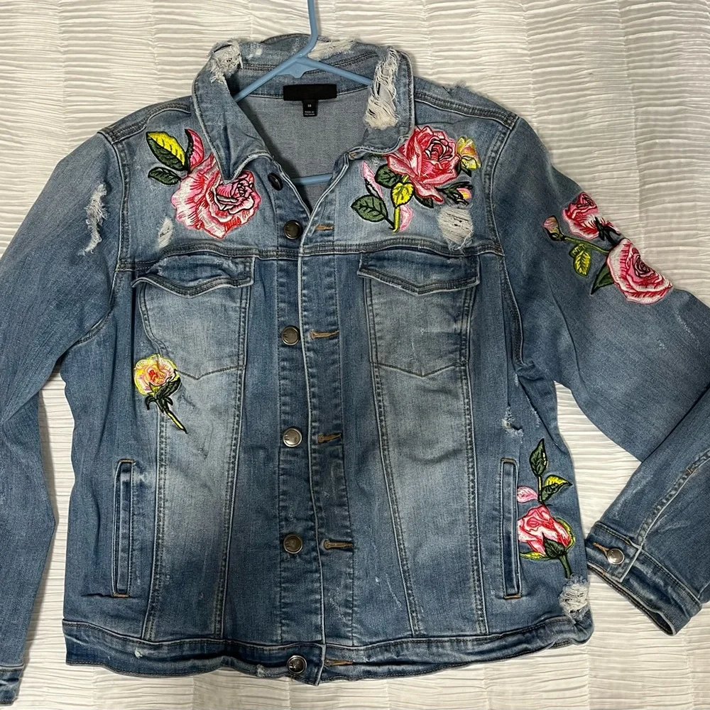Embroidered Denim Jacket - Picture 1 of 2